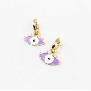 Enamel Evil Eye Huggie Hoop Earrings